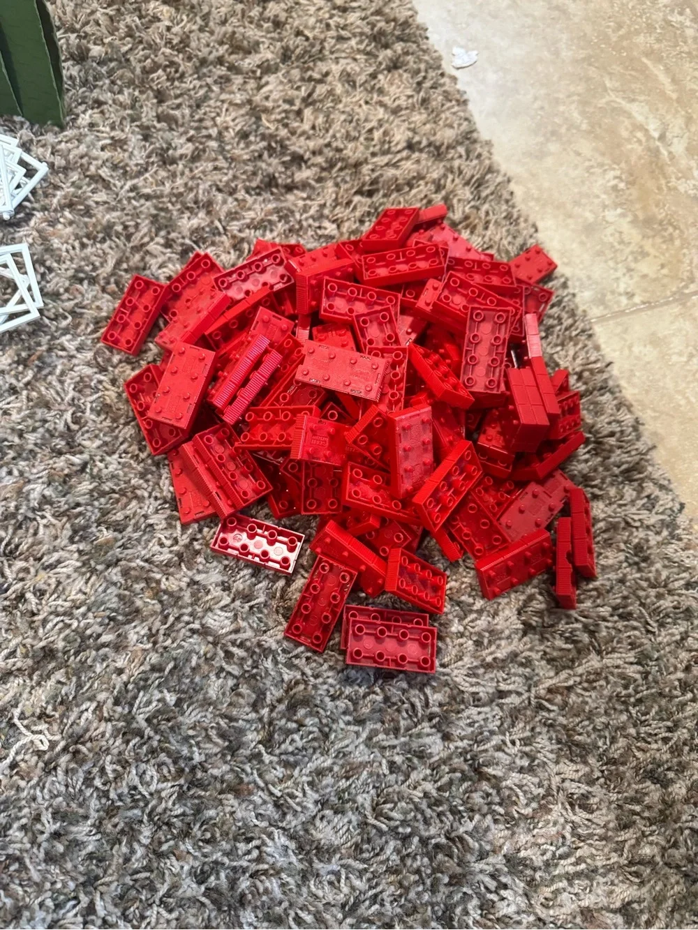Vtg Haslam American Plastic Bricks Lot 5+ lbs Red White Building Blocks Can #725